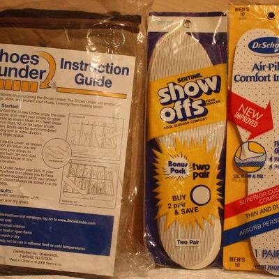 Shoe organizer and insoles