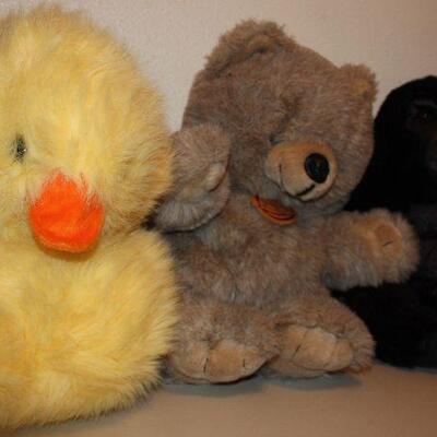 Three larger stuff animals