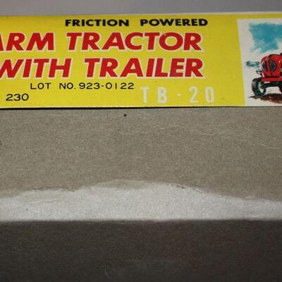 New Vintage Farm Tractor with Trailer