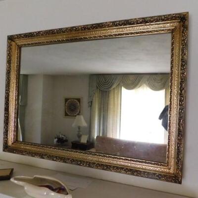 Vintage Wood Framed Gilded Wall Mirror 29