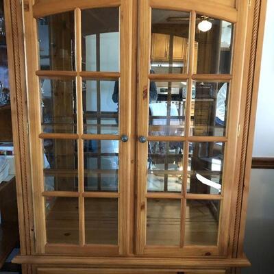 Curio Cabinet with Glass Shelves and Drawer at the bottom 