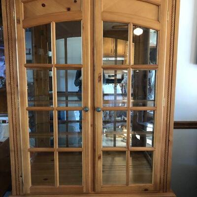 Curio Cabinet with Glass Shelves and Drawer at the bottom 