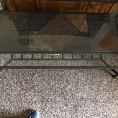 Iron and Glass Coffee Table