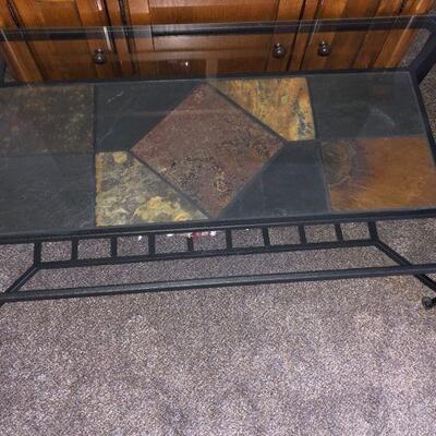 Iron and Glass Coffee Table