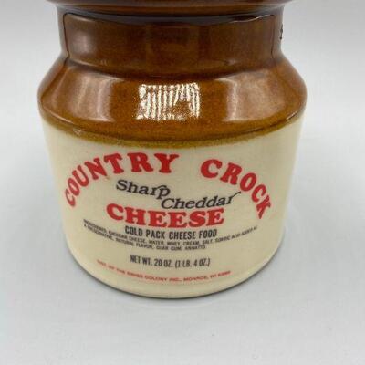 Vintage Country Crock Sharp Cheddar Cheese Lidded Canister Crock YD#011-1120-00201