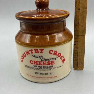 Vintage Country Crock Sharp Cheddar Cheese Lidded Canister Crock YD#011-1120-00201