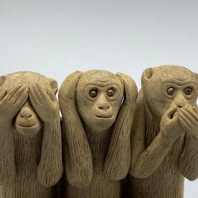 See No Evil, Hear No Evil, Speak No Evil Monkey Figurine YD#011-1120-00056