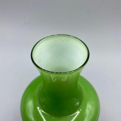 Lime Green Retro Glass Vase Japan YD#011-1120-00206