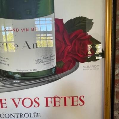 Large framed original vintage poster Veuve Amiot 