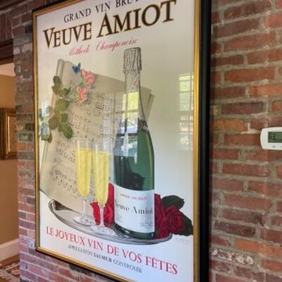 Large framed original vintage poster Veuve Amiot 