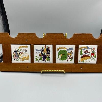 Vintage Wood and Tile Cheese Board Wall Hanging Decor YD#011-1120-00211