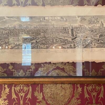 Antique Roma framed map etching