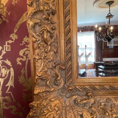 Large gilded gold mirror 