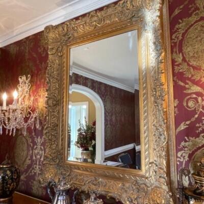 Large gilded gold mirror 