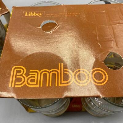 Retro Libbey BAMBOO Glassware Set 3 Sizes 36 pcs Never Used
