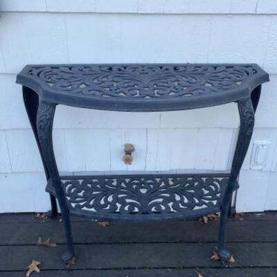 Half moon cast aluminum table