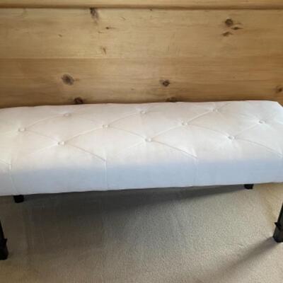 White tufted bench 