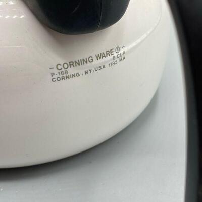 Retro Corning Ware Pale Yellow & White 8 Cup Tea Kettle YD#011-1120-00236