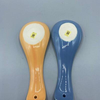 Pair of Ceramic Spoon Rests by Papel California YD#011-1120-00238