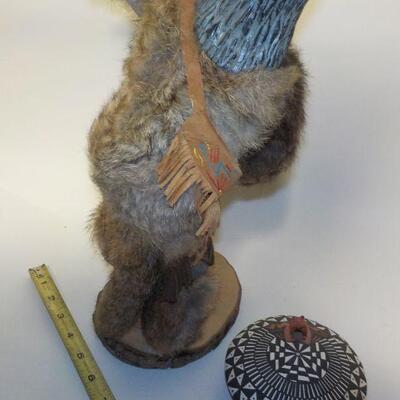 Wolf Warrior signed hand pottery