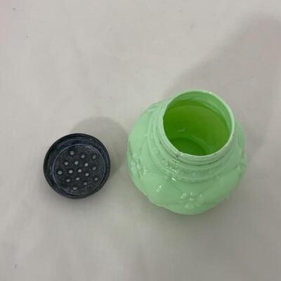.84. Antique | Green Jadite-Toned Glass Sugar Shaker