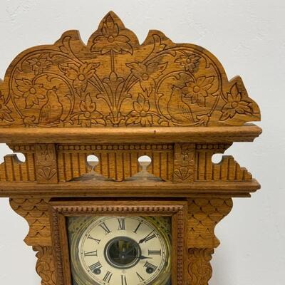 .117. Antique | Victorian Gingerbread Mantle Clock | Gilbert