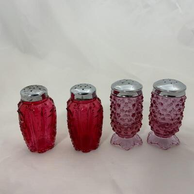 .118. Vintage | Cranberry Salt and Pepper Sets | Fenton