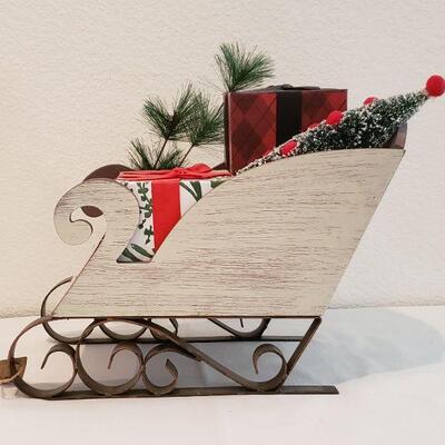 Lot 19: Jingle All the Way Sleigh Deco 10" long
