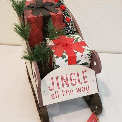 Lot 19: Jingle All the Way Sleigh Deco 10" long