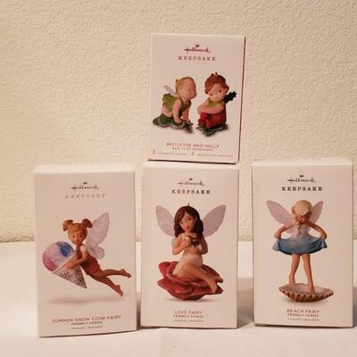 Lot 24: New in Package (4) Boxes of Hallmark Fairy Ornaments 