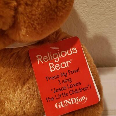 Lot 32: New Gund Religious Bear & New Hallmark Pillow