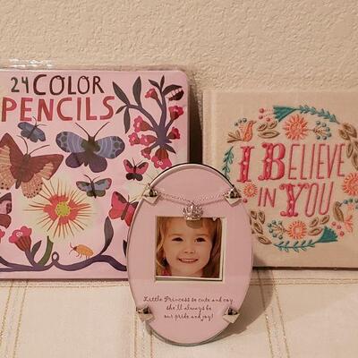 Lot 34:  New Hallmark Coloring Book, Color Pencils & Frame