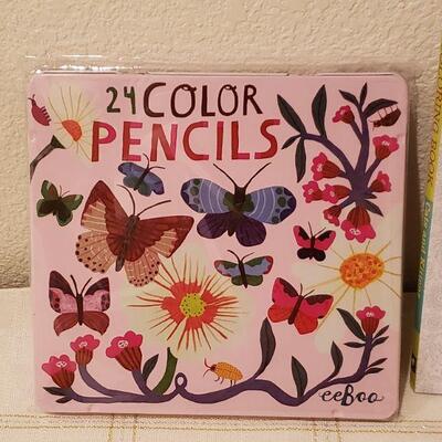 Lot 34:  New Hallmark Coloring Book, Color Pencils & Frame