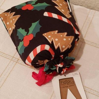 Lot 50: New PJ Pants and Scarf with Santa Charm