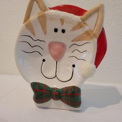 Lot 59: (2) New CHRISTMAS Theme CAT Food/Water Bowls