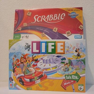 Lot 57: (2) BRAND NEW Board Games LIFE and SCRABBLE