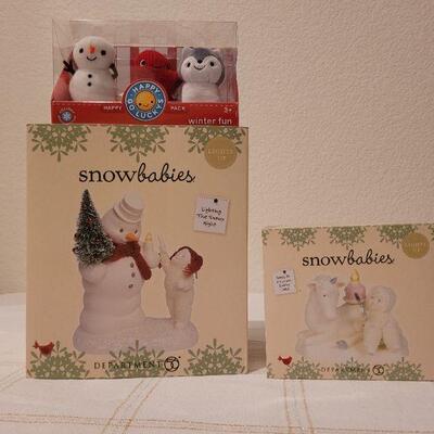Lot 78: Assorted Department 56 SnowBabies Christmas Figures 