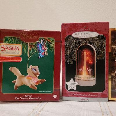 Lot 79: Assorted HALLMARK Christmas Ornaments and LENOX Napkin Rings