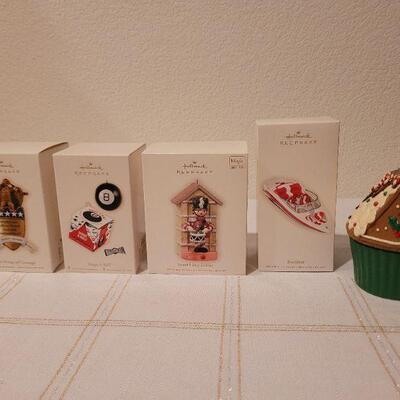 Lot 84: Assorted HALLMARK Christmas Ornaments + Trinket Box