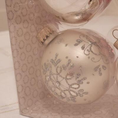 Lot 94: (24) NEW Martha Stewart Glass Christmas Ornaments