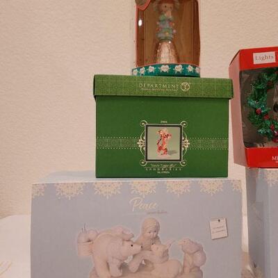 Lot 102: Assorted HALLMARK and Dept. 56 Christmas Ornaments and Figures