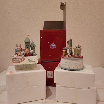 Lot 104: (2) Music Box Christmas Deco Figures