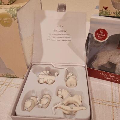 Lot 110: Assorted HALLMARK and Dept 56 Christmas Ornaments Figures