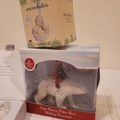 Lot 110: Assorted HALLMARK and Dept 56 Christmas Ornaments Figures
