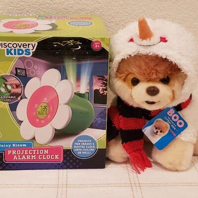 Lot 135: New Projection Alarm Clock and Stuffed Animal 