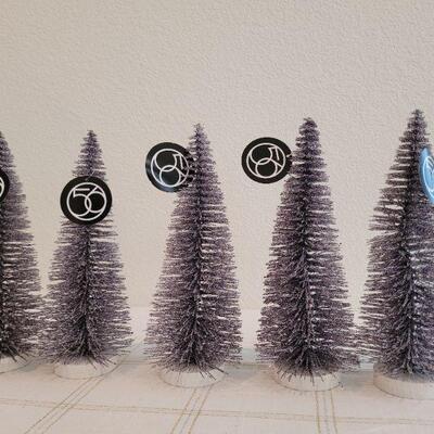 Lot 160: (5) Dept. 56 Deco Christmas Trees ðŸŒ² 