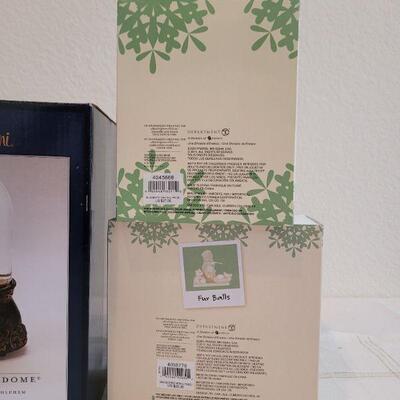 Lot 172: Assorted Dept. 56 SnowBabies Christmas Figures + Musical Glitterdome