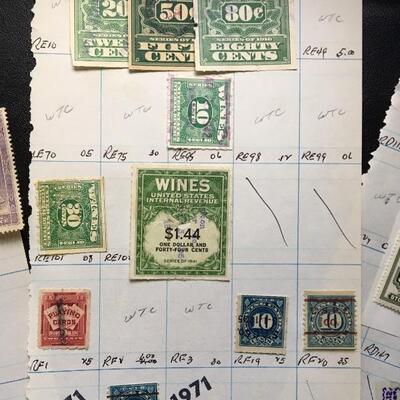 Collection of 20+ Rare US Tax Stamps  
