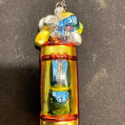 Dept 56 Mercury Glass Ornament Golf Bag and Clubs