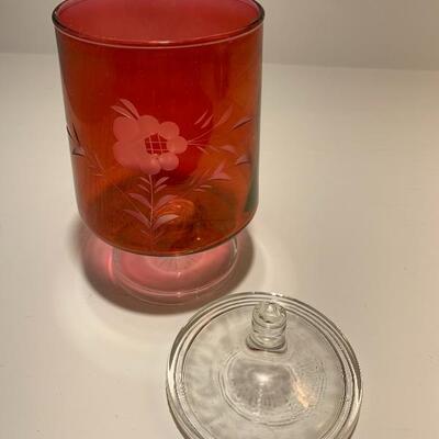 Etched Glass with Lid